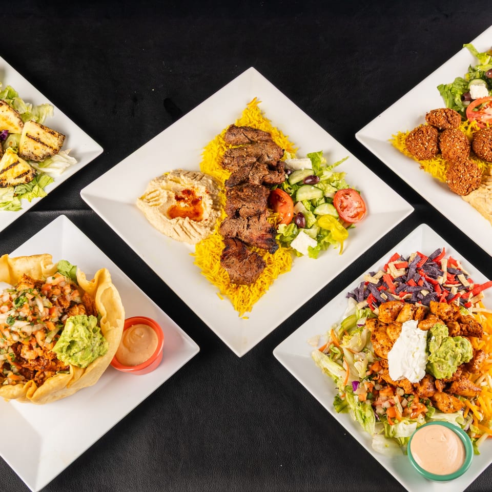 Mediterranean plates and salads